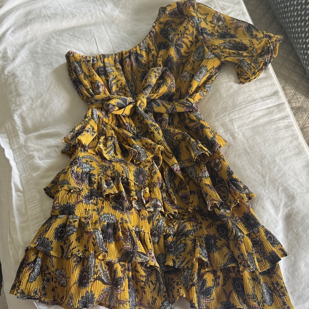 Petal & Pup Floral Ruffle Off-Shoulder Dress